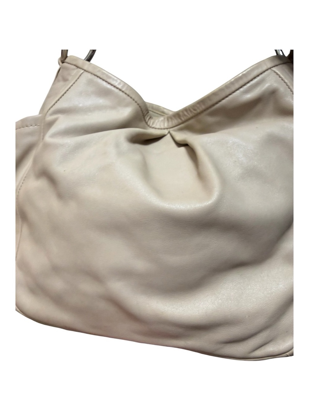 Coach Parker Beige Leather Hobo Bag with Scarf-Wrapped Handle - Picture 8 of 16